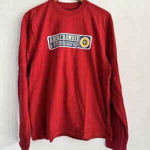 VTG‎ Y2K Abercrombie & Fitch Co. Long Sleeve Tee Men's Large Red